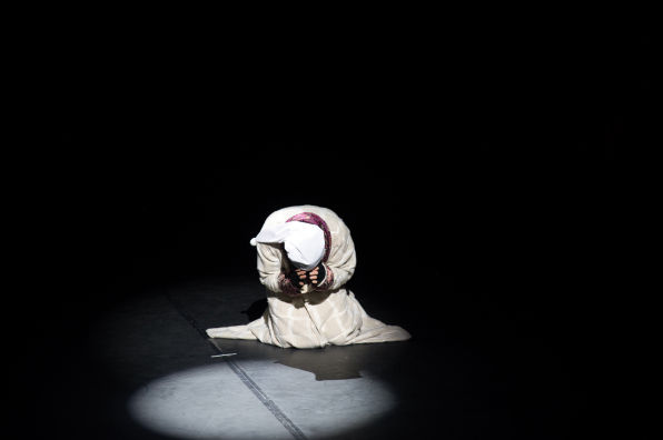 Actor on the main stage form the musical Christmas Carrol