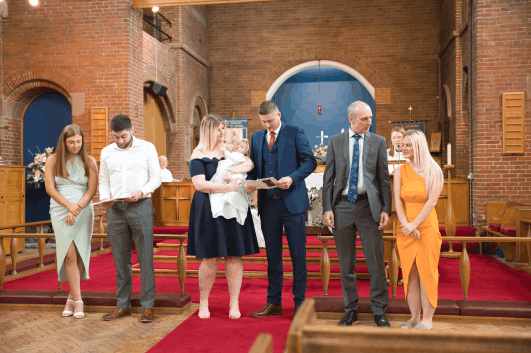 Christening of a young baby girl