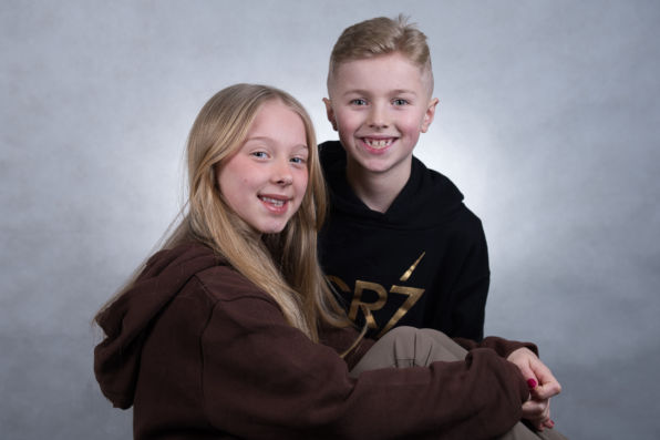 brother and sister portrait session in stockport