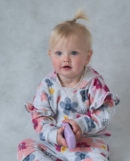 Young child on her first photo shoot 