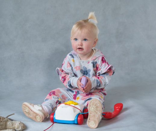 Young child on her first photo shoot 